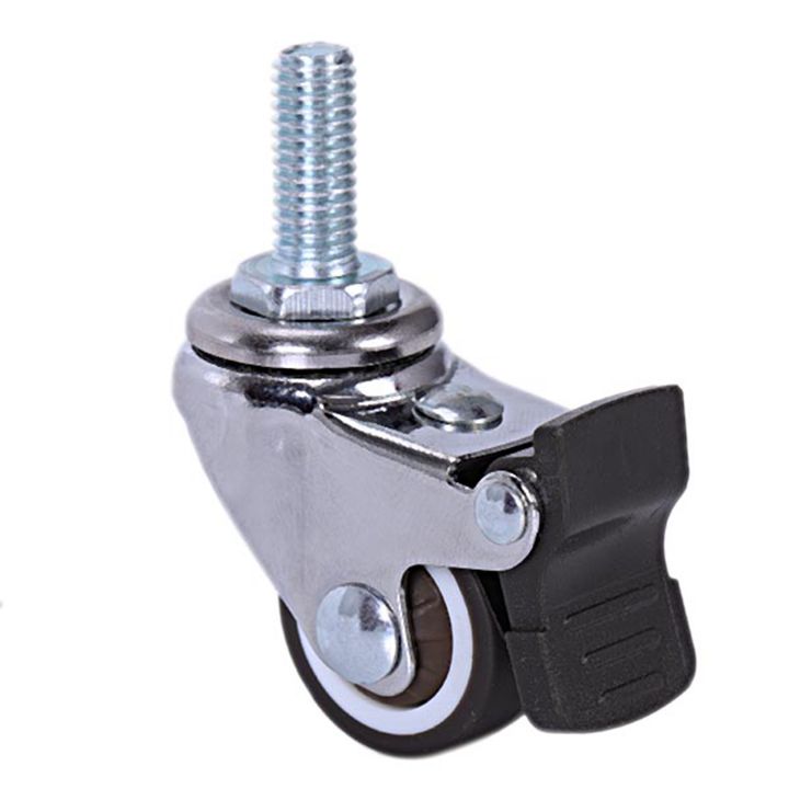 4Pcs%20Mini%20Small%20Casters%201%20Inch%20M8X15Mm%20Tpe%20Silent%20Wheels%20With%20Brake%20Universal%20Casters%20Wheel%20For%20Furniture%20Bookcase%20Drawer%20-%20Image%205