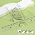 4 Pcs/set Plastic Straight Triangle Ruler Protractor Drafting Supply Set for School Student Stationery Ruler Set. 
