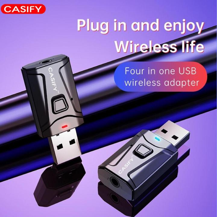 CASIFY BT04 4 in 1 Bluetooth 5.0 BT Transmitters Receivers Audio Receiver Transmitter Wireless Adapter Mini Stereo Bluetooth AUX RCA USB 3.5mm Jack For laptop Cars