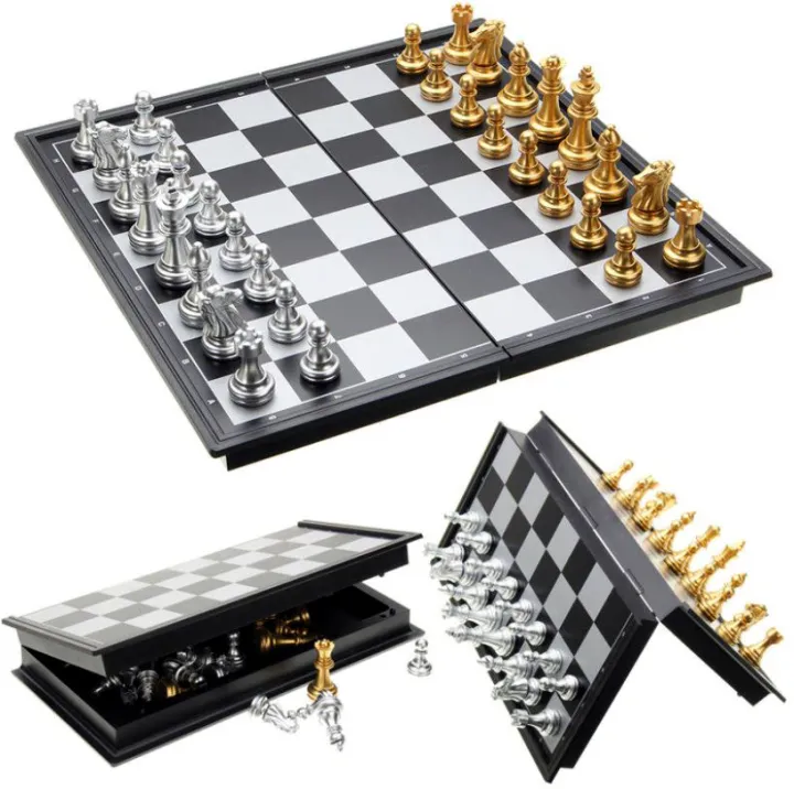 Chess%20Game%20Silver%20Gold%20Pieces%20Folding%20Magnetic%20Foldable%20Board%20Contemporary%20Set%20Fun%20Family%20Board%20Games%20Gifts%20-%20Image%209