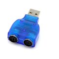 PS/2 Dual PS/2 Mini Din 6Pin 2.0 Laptop USB Male Converter Adapter To PS2 Female For PC Keyboard Mouse Mice Cable. 