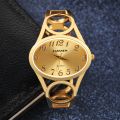 Cansnow Luxury Women's Watches Gold Stainless Steel Band Quartz Female Clock.