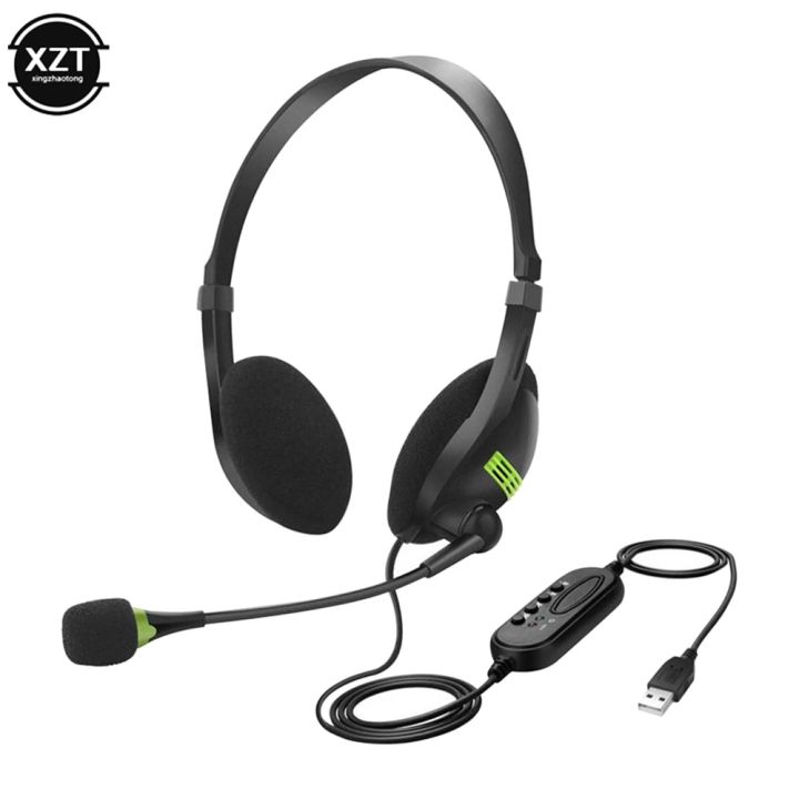 Noise Cancelling Wired Headphones Classic office Microphone Universal  USB Headset With Microphone For PC /Laptop