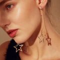 Korean Long Angel Star Tassel Earrings for Women Designer Luxury Jewelry AAA Zircon Wedding Party Long Earrings for Girls Star Hanging Long Earring for Ladies.