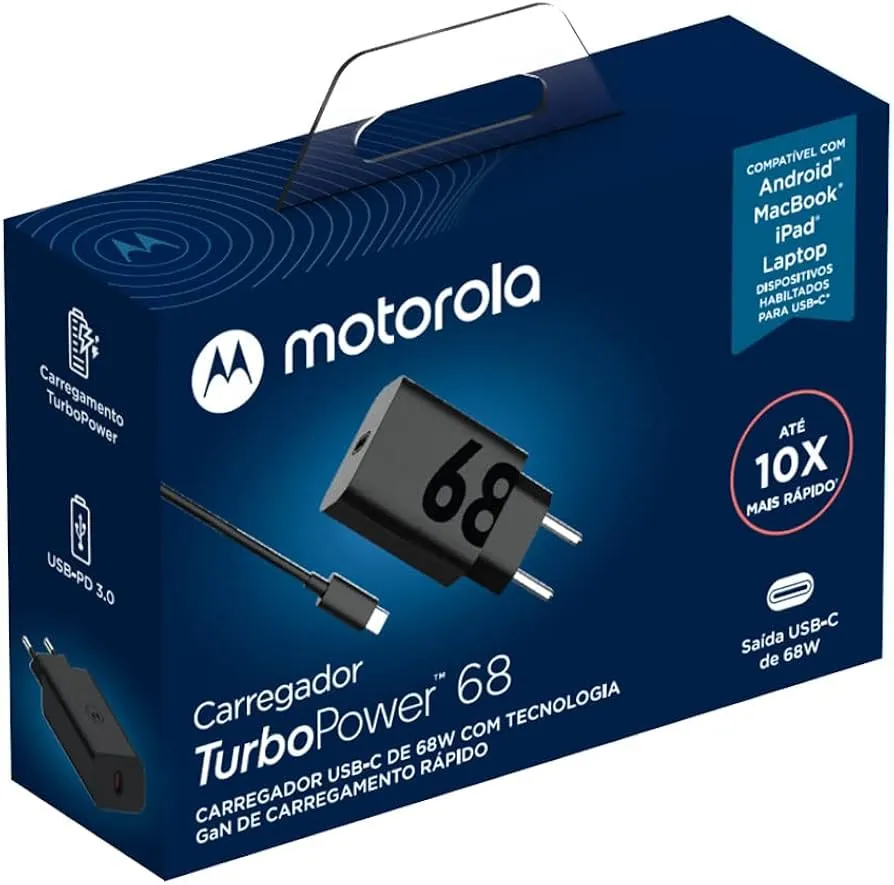 Motorola Chargers Turbopower 68W USB PD Fast Charger Power