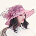 Sun Hat Female Sun Color Hat Sun Protection UV Protection Spring Summer Hat Gauze Cap Beach Hat Organza Black Edge. 