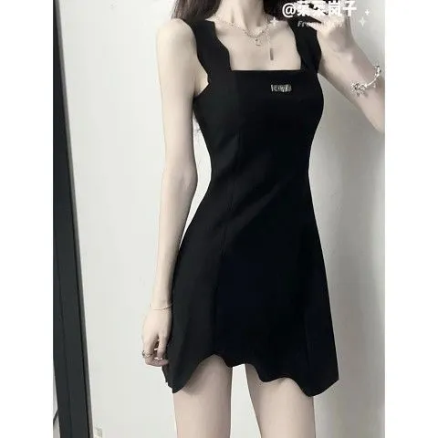 Irregular Chic Wavy Hot Girl Dress for Women2022New Korean Style Waist-Tight  Show Thin Black Halter Skirt | Daraz.com.bd