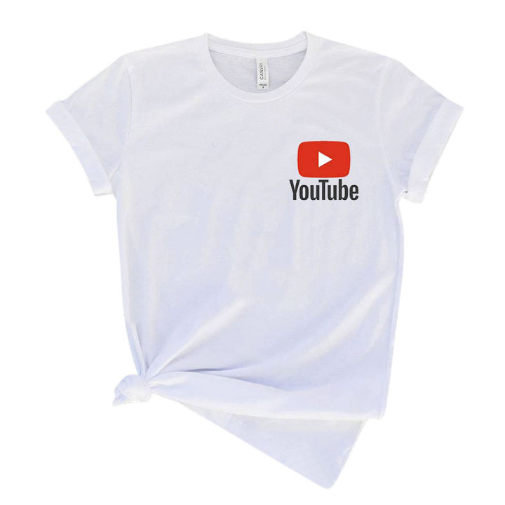 YouTube white Short Sleeves T-Shirt For Men(You tube Logo)