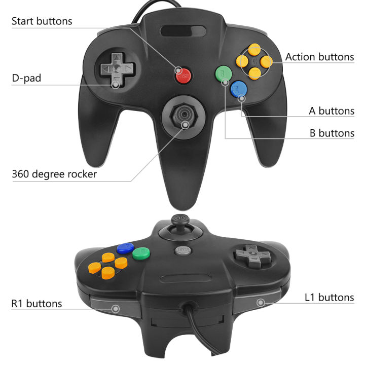 NEW%20N64%20Controller%20Gamepad%20Joystick%20Classic%20N64%20Game%20Pad%20Retro%20Games%20N64%20USB%20Wired%20Gamepad%20for%20Windows%20PC/Mac%20Laptop%20Computer%20-%20Image%205