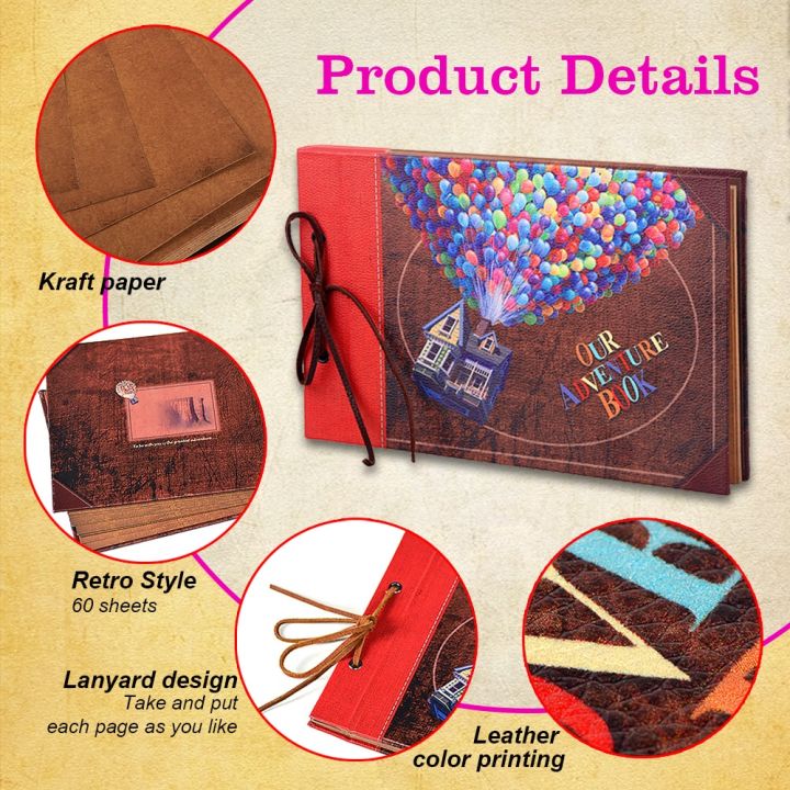 60%20Page%20DIY%20Handmade%20Photo%20Album%20Scrapbook%20Our%20Adventure%20Book%20Retro%20Kraft%20Album%20Anniversary%20Wedding%20Guest%20Book%20Memory%20Gift%20-%20Image%205