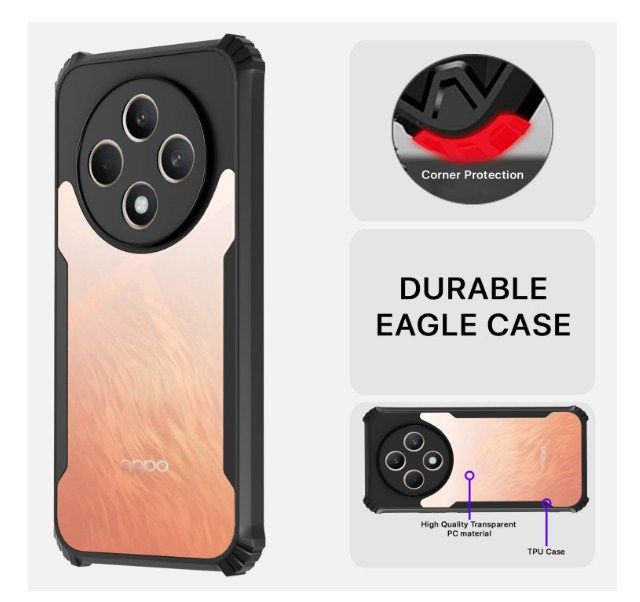 MoreFit Case for Oppo Reno12 F 5G, Sliding Shutte Camera Bumper Defender Hybrid Polycarbonate Ring Case Back Cover for Oppo Reno 12F 5G - Black Xundd Fusion Back Cases