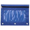 6 Pieces Ring Binder Pouch Pencil Bag with Holes 3-Ring Zipper Pouches with Clear Window (6 Colors). 