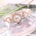 Stainless Steel Ladies Rhinestone Bracelet Watch. 