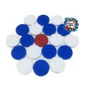 Special Carrom Guti with Stricker (5 Pcs guti Extra) - Blue & White. 