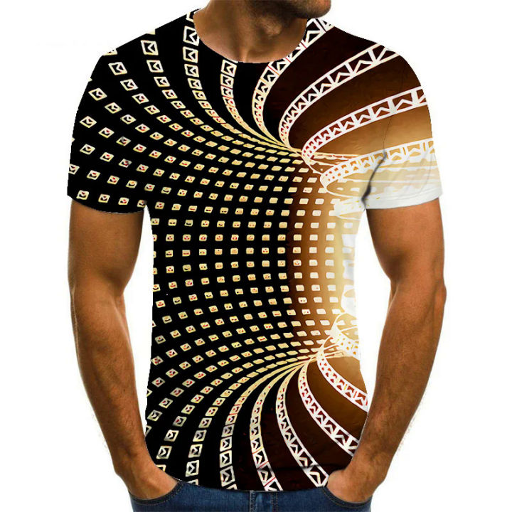 Hot sale summer new style vortex men's 3d t-shirt printed pop flower funny men's shirt O-neck everyday short-sleeved Harajuku