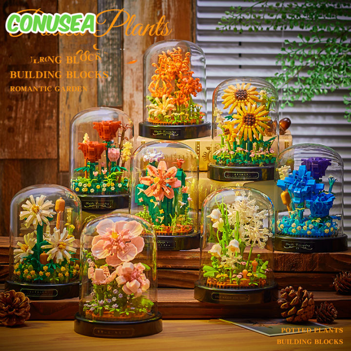Diy Micro Flower Building Blocks Mini Bricks Particles Eternal Life Flowers Home Decoration Assembling Puzzle Toy Children Gift KankongAgu