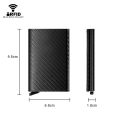 Anti Rfid Magnet Men Wallets Carbon Fiber Card Holder Slim Wallets Money Bag Purse Male Smart Magic Black Wallet for men Walet. 