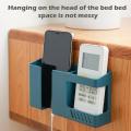 Multi-functional Wall Holder with extra Storage Box, Remote Control holder, Mobile stand Charging Shelf - Phone Stand. 