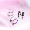 Multi-Ring U-Ring False Nose Ring False Lip Nail Stainless Steel False Ear Bone Nail Piercing Nose Ring. 