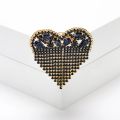Trendy Rhinestone Love Brooches for Women Couple 9-color Tassel Heart Valentine's Day Brooch Pins Gifts.