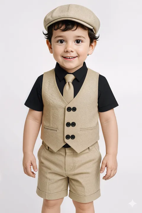 Summer%20friendly%20most%20demanding%205%20piece%20party%20dress%20set%20for%20kids%20with%20half%20sleeve%20shirt%20,%20half%20pant%20,%20vest%20and%20bow%20tie%20-%20Image%202
