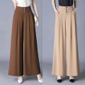 High-End Wide-Leg Pants2023Spring and Autumn New Women's Skirt Pants High Waist Drooping Slimming Solid Color Casual High-End Wide-Leg Pants. 