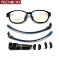 Peekaboo silicone square glasses for kids TR90 frame blue pink girl optical glasses frame for children accessories for students. 