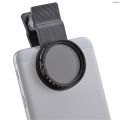 Andoer 37MM Professional Clip-on Phone Filter Lens ND2-400 Adjustable Neutral Density Filter with Phone Clip Lens Protector for Smartphone Photography.