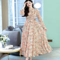 New Stylish Premium Quality Party Long Gown Dress Long Sleeve Neck Design Digital Print One Piece Long Kurti. 