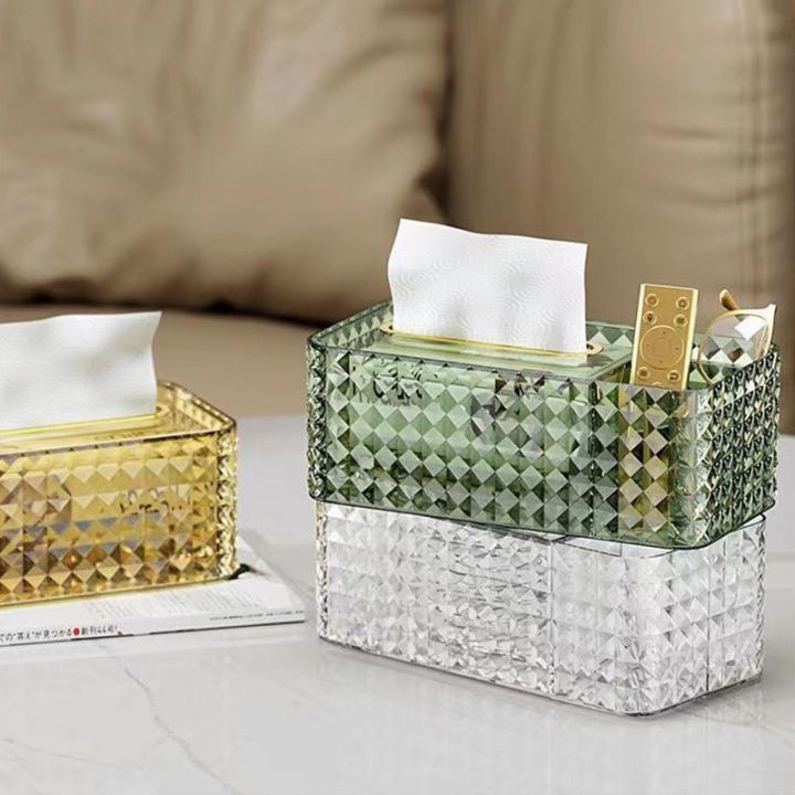 Luxury Tissue Box Wall-Mounted Acrylic Transparent Tissue Box Table Napkin Holder Bathroom Paper Box Tissue Paper Dispenser Bayline
