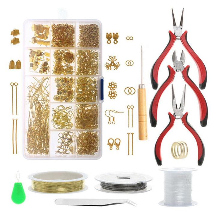 Jewelry Making DIY Bracelet Necklace Material Tool Pliers,Jewelry Set  Getting Started,Bracelet,Earring Making Kit