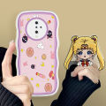BILI for Vivo S1 Pro Back Cover With Free Ring Holder Beauty Sailor Moon Soft Transparent Colorful Wavy Phone Cases. 