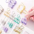 [Featured] [Random Color] Mini Portable Hollow Out Metal Binder Clips/Multicolor Durable Notes Letter Paper Bookmark Binder Bill Clip/Dovetail Book File Clips. 