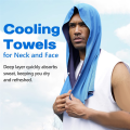 Multi-Use Cooling Hoodie Towel for Neck and Face, Ideal for Sauna, Yoga, and Camping, Blue. 
