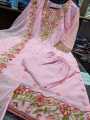 Exclusive Collection Unique Design Stitched Georgette Fabric Heavy Embroidery And Heavy Sequence Work Three Piece Collection For Women.