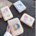 Women's Cartoon Cute Japanese Girl Heart Small Coin Purse Short ID Card Package All-In-One Bag.
