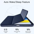 EVO Crystal Folio Case for iPad (A16) 11th/10th Generation (2025/2022) [Auto Sleep/Wake Cover] [Pencil Holder] [Soft Flexible Case] Rugged Series for Apple iPad 10th/11th Gen Multi Folding Style Transparent Back Cover. 