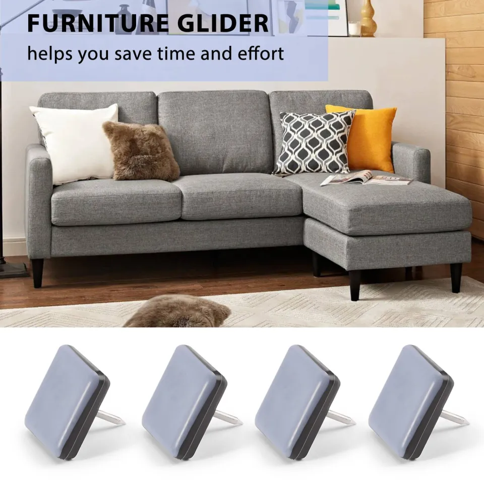 20Pcs Chair Glides Furniture Sliders PTFE Easy Moving Pads Square - Main Image