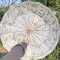 Xiaohongshu ins retro high-value 16 bone color glue double-layer sun umbrella for girls sunscreen and ultraviolet parasol.