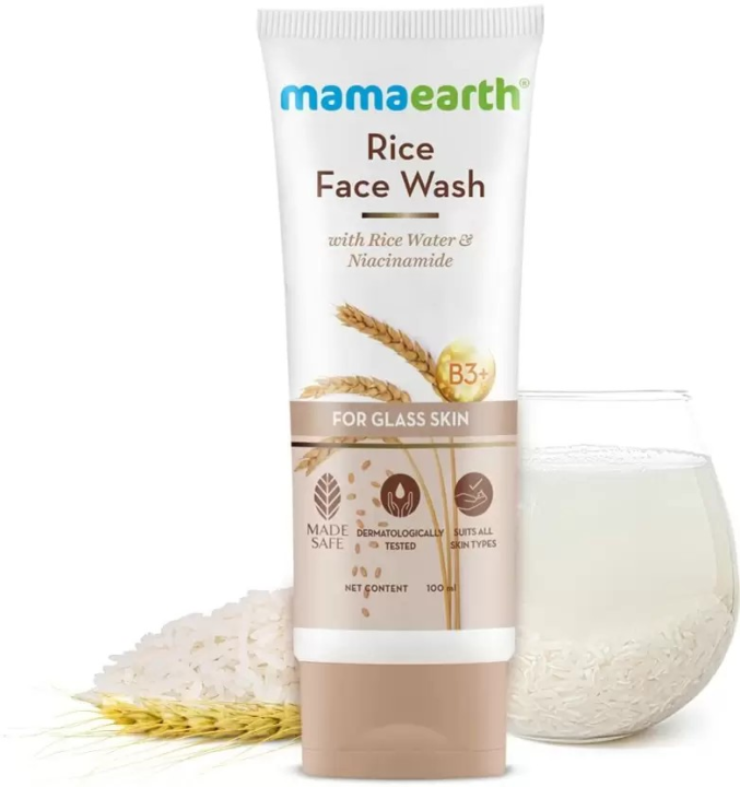 Mamaearth Rice Water & Niacinamide for Glass Skin Face Wash  (100 ml)