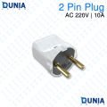 2 Pin Piano Plug AC 220V 10A Male Power Connector Electrical Plug.