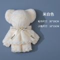 Coral Fleece Bear Towel Teacher’s Valentine's Day Gift Bear Hand Towel Wedding Gift Pure Color Cute Towel.