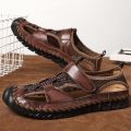 2020 Summer Men's Sandals Fashion Men Casual Shoes Design Beach Men Shoes Leather Sandals Man Sandals Big Size 38-48.