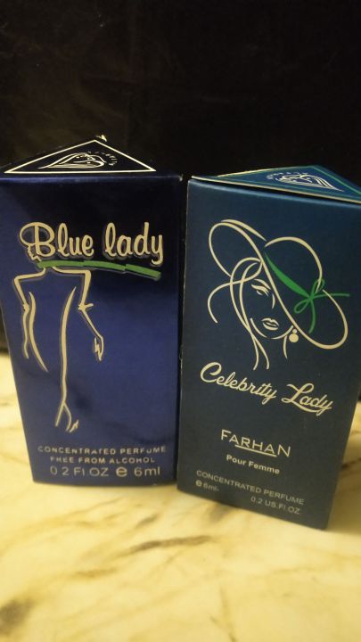 Combo of Celebrity Lady & Blue Lady by Al Farhan Concentrated Perfume Oil Long Lasting Non-alcoholic Fragrance - 6ml+6ml