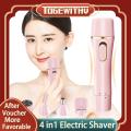Facial Hair Removal for Women, 4 in 1 Professional Electric Razor Shaver for Women Waterproof Hair Remover Kit with Nose Hair Trimmer Eyebrow Trimmer USB Rechargeable Ladies Body Hair Trimmer Hair Removal Device Appliances Lady Shaver. 