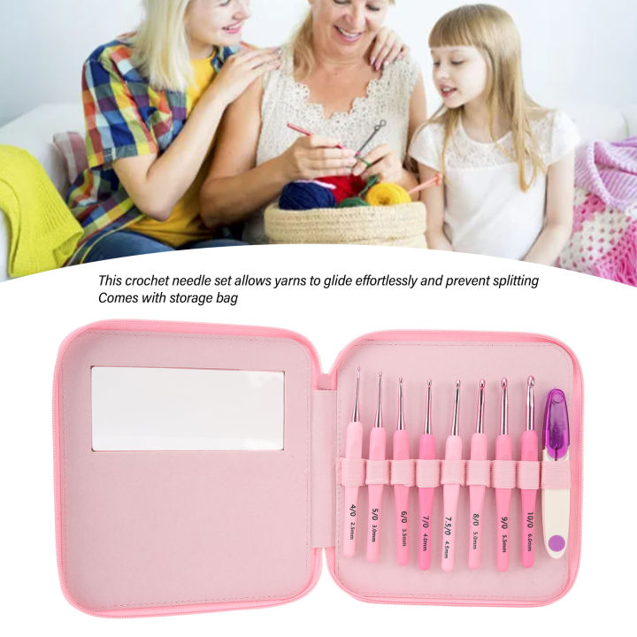8Pcs%20Crochet%20Hook%20Set%202.5%20to%206mm%20Ergonomic%20Handle%20Smoothing%20Strong%20Steel%20Plastic%20Crochet%20Needle%20Set%20for%20Knitting%20Sewing%20-%20Image%202