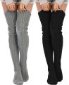 Harajuku Women Girls Wool Stockings Winter Warm Knitted Over Knee Socks Leg Warmer Female Thigh Long Stockings Leg Warmers. 