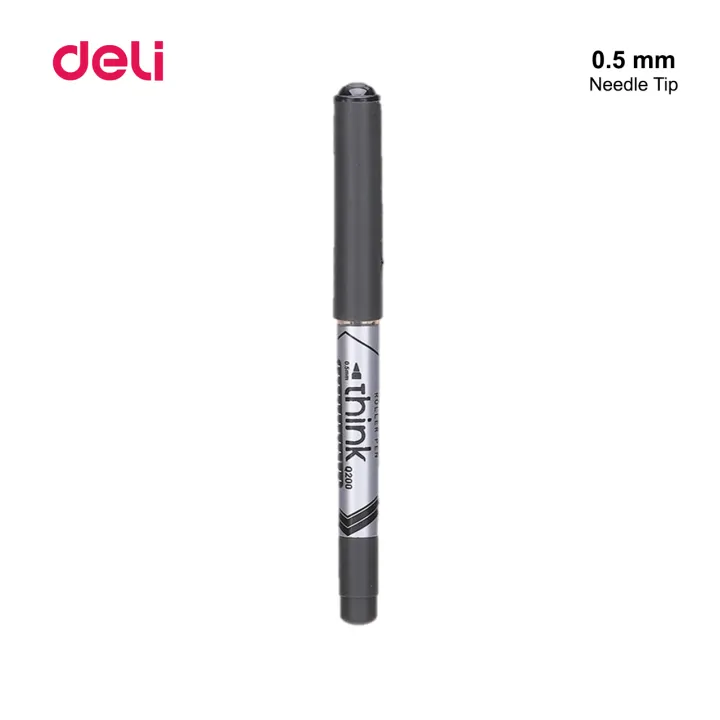 Deli%20Think%20Q200%20Roller%20Pen%20Smooth%20Writing%20-%20Black%20/%20Blue%20Ink%20-%20Image%204
