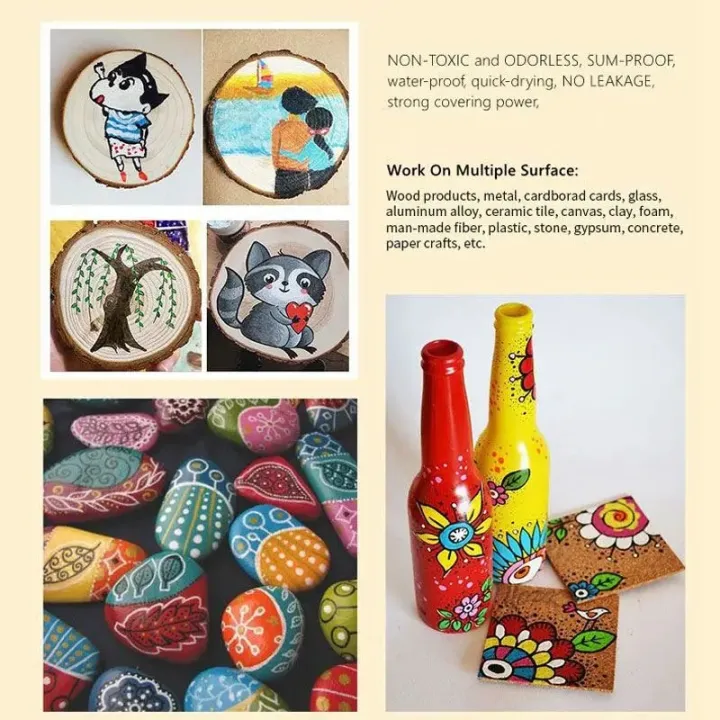 21/25%20Color%20Permanent%20Acrylic%20Paint%20Marker%20Pens%20for%20Fabric%20Canvas%20,%20Art%20Rock%20Painting,%20Card%20Making,%20Metal%20and%20Ceramics,%20Glass%20-%20Image%203