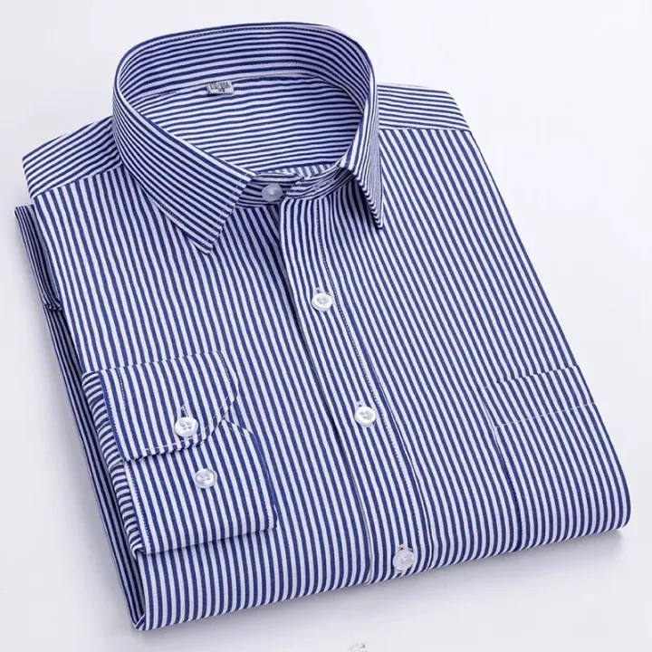 New%20Men's%20Classic%20Long%20Sleeve%20striped%20Basic%20Dress%20Shirts%20Single%20Patch%20Pocket%20Formal%20Business%20Standard-fit%20Office%20Social%20Shirt%20-%20Image%204